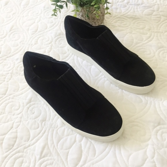 Vince | Cantara Black Suede Slip On Sneaker Size 5 - Picture 4 of 9